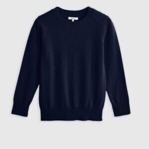 Quince Navy Blue Cashmere Sweater, Medium